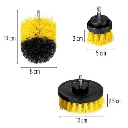 Juego de 3 Cepillos Multiusos para Taladro Truper