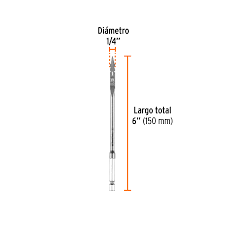 Broca Plana de Manita de 1/4" para Madera Truper