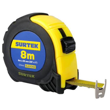 Flexómetro Anti-Impacto de 8 m x 1" Surtek