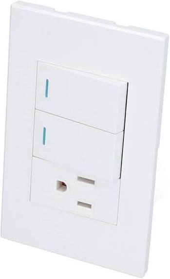 Placa Con 2 Apagadores y 1 Contacto Premium Surtek