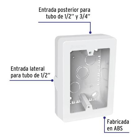 Caja de Contactos para Canaleta de 3" x 5" Blanca Truper