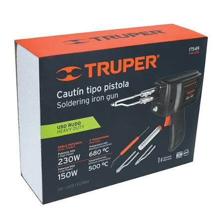 Cautín Tipo Pistola de 230W con 2 Temperaturas Truper