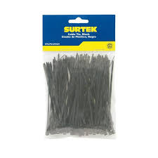 Cinchos de Plástico Negro 150 x 3.6 mm Paquete de 50 Pzas Surtek