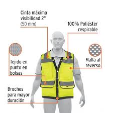Chaleco de Seguridad Verde con Cintas de Alta Visibilidad Truper