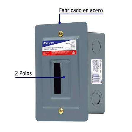 Centro de Carga Empotrable de 2 Polos Truper