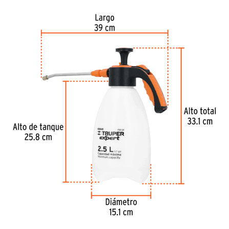 Fumigador Doméstico de 2.5 Litros con Mango Ergonómico Truper