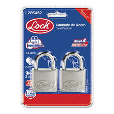 Juego de Candados de Acero Cortos 45 mm (2 Pz) Surtek