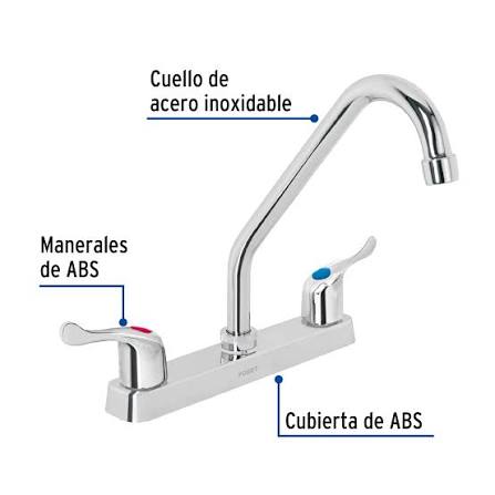 Mezcladora Plástica de 8" de Cuello Largo con Palanca para Fregadero Truper