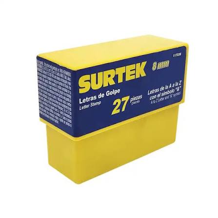 Juego de Letras de Golpe A-Z 4 mm (27 Pz) Surtek