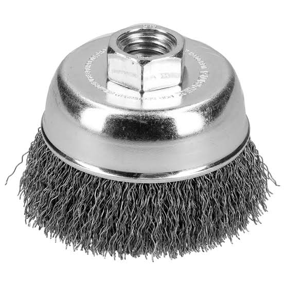 Carda Tipo Copa de Alambre Ondulado 4" x 0.35 mm con Rosca 5/8"-11 Surtek