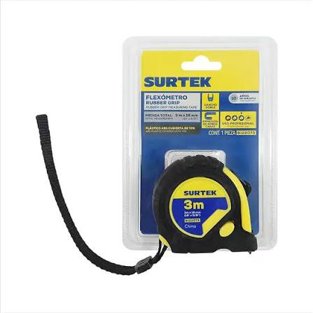 Flexómetro Rubber Grip 3 m x 13 mm Surtek
