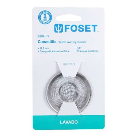 Canastilla con Malla de 1/2" de Acero Inoxidable para Lavabo Truper