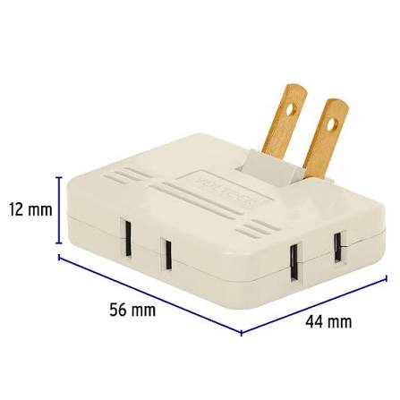 Multicontacto Triple Tipo Bisagra con Entradas Laterales Truper