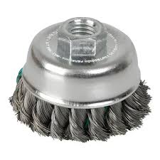 Carda Tipo Copa de Alambre Ondulado 3" x 0.35 mm con Rosca M14 Surtek