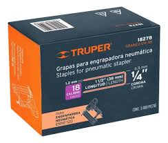 Caja con 500 Grapas Corona de 1/4" Calibre 18, 38 mm Truper