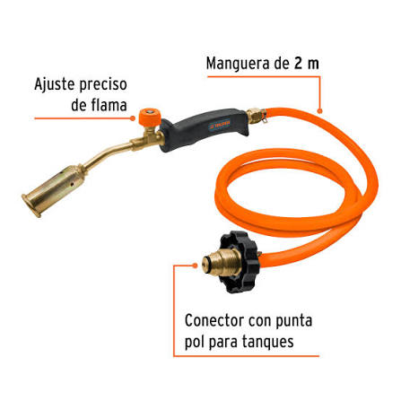 Soplete con Manguera para Gas de 7/8" 200 PSI Truper
