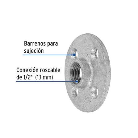 Brida Galvanizada de 1/2" Truper