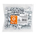 Bolsa con 100 Tuercas 3/8" Hexagonales de Acero Galvanizado Fiero (Grupo Truper)