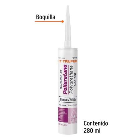 Sellador de Poliuretano de 280 ml Blanco Truper