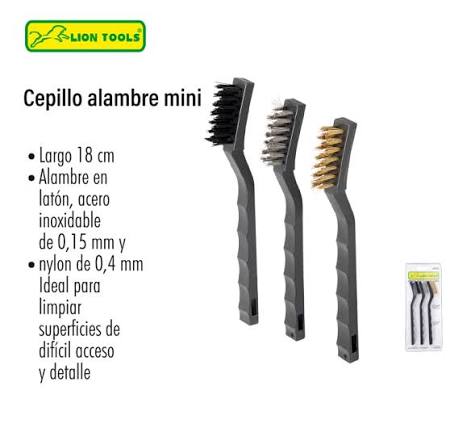 Juego de 3 Mini Cepillos de Uso General Lion Tools (1872)
