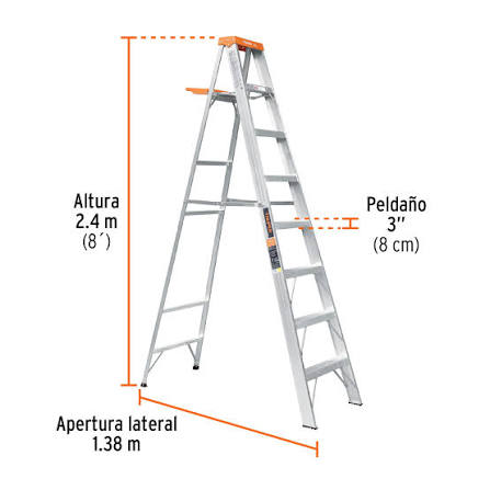 Escalera de Tijera de Aluminio de 7 Escalones (EST-27) Truper