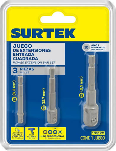 Juego de 3 Adaptadores para Dados Surtek