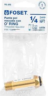 PUNTA POL DE LATÓN 1/4' X 5 CM, DE ROSCA CON O-RING, ,FOSET