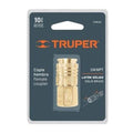 Cople Rápido de Latón Hembra-Hembra con Cuerda de 1/4" NPT Truper