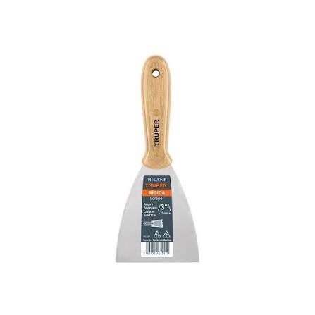 Espátula Rígida de 3" con Mango de Madera Truper