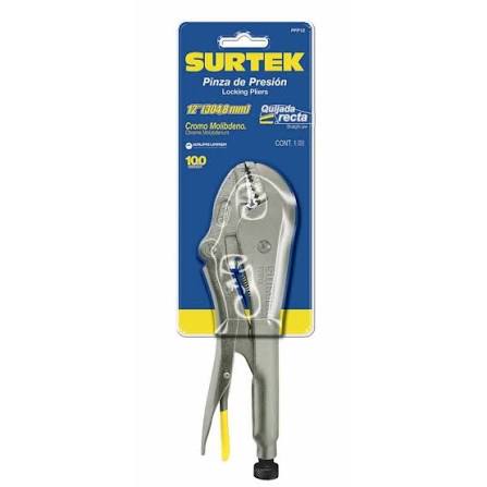 Pinza de Presión de Quijada Recta 12" Surtek (PFP12)