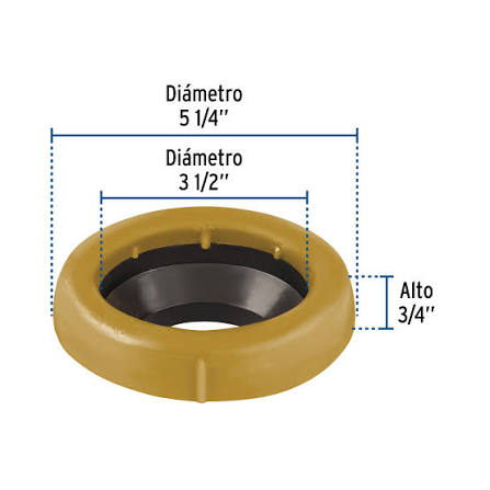 Cuello de Cera con Guía para WC Truper
