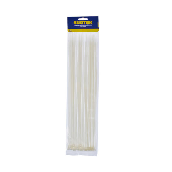 Cinchos de Plástico Blanco 300 x 4.6 mm Paquete de 50 Pzas Surtek