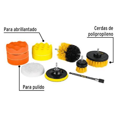 Juego de 11 Accesorios de Limpieza y Pulido para Taladro Truper