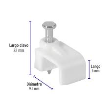 Bolsa con 20 Grapas Blancas de 6 x 9.5 mm para Cable Plano Truper (GPL-10B)
