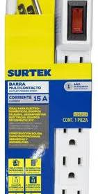 Multicontacto de 6 Entradas con Cable de 30 cm Surtek