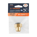 Conector Hembra de Latón Sólido de 3/4" para Manguera Truper