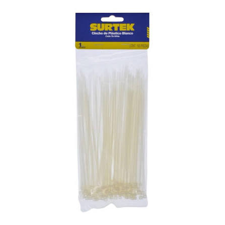Cinchos de Plástico Natural 165 x 2.5 mm Paquete de 100 Pzas Surtek
