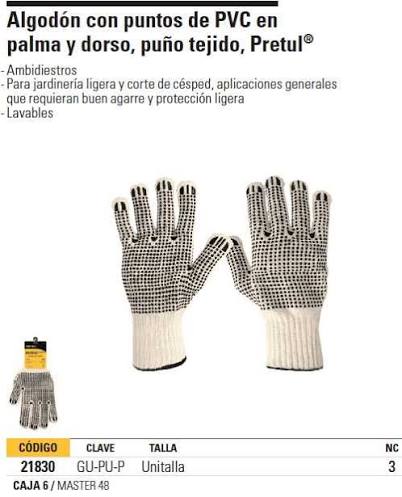 Guantes de Algodón con Puntos de PVC en Palma y Dorso Truper