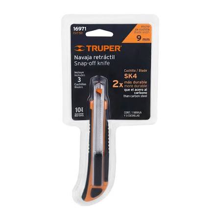 Cutter Profesional de 9 mm con Alma Metálica y Grip Truper