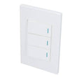 Placa con 3 Apagadores Premium Surtek