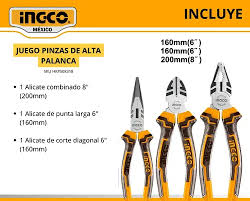 Juego de Pinzas de Electricista y Corte Ingco