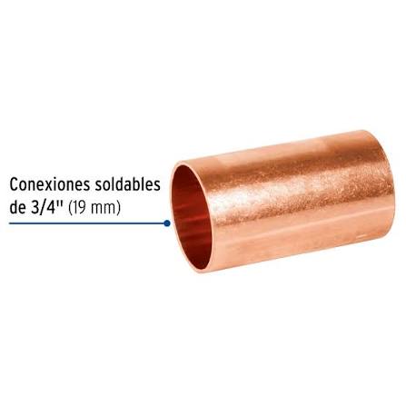 Cople de Cobre de 3/4" sin Ranura Basic Truper