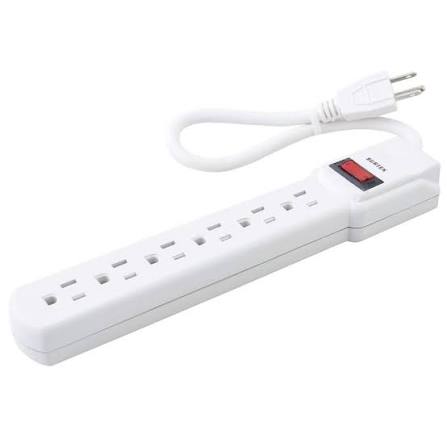 Multicontacto de 6 Entradas con Cable de 30 cm Surtek