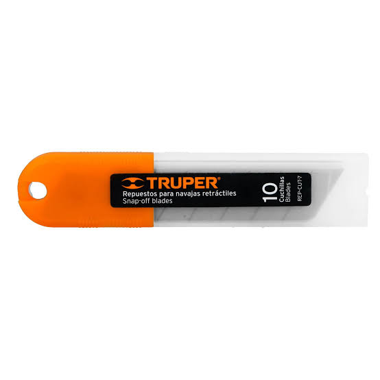 Estuche con 10 Cuchillas para Cutter de 25 mm Truper