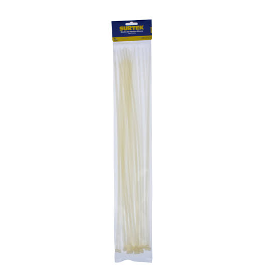Cinchos de Plástico Blanco 450 x 4.8 mm Paquete de 25 Pzas Surtek