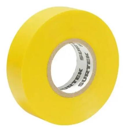 Cinta para Aislar Eléctrica Color Amarilla 18 mm Surtek