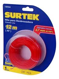Hilo de Nylon Redondo para Desbrozadora 2.7 mm x 12 m Surtek