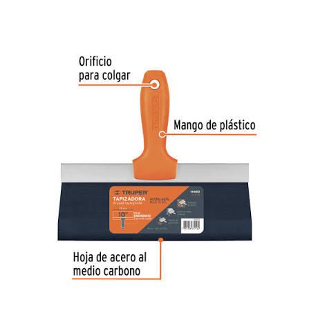 Espátula Tapizadora de 10" de Acero al Medio Carbono Truper