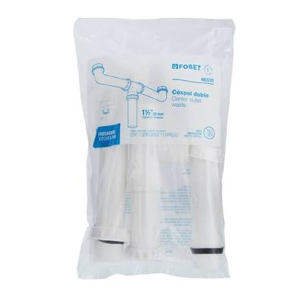 Céspol Doble de 1 1/2" sin Contra de Polipropileno para Fregadero Truper