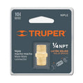 Niple de Latón Macho-Macho de 1/4" NPT Truper
